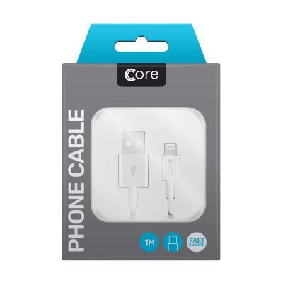 Core 8-Pin to USB Cable in Case 1M White Fast Charge