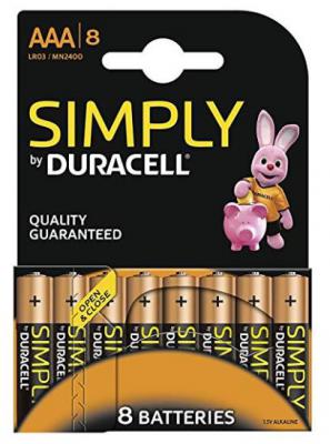 Duracell Simply AAA Batteries 8 Pack
