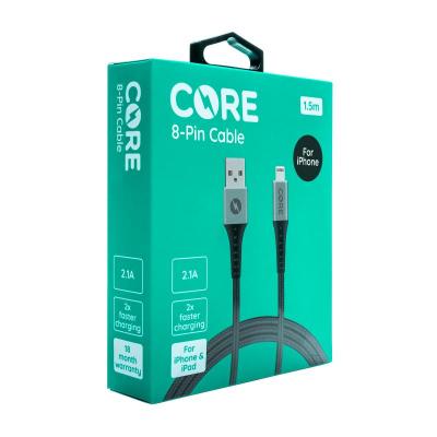 CORE 1.5M Braided 8-Pin Cable 2.1A Grey