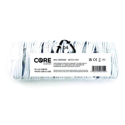 Core 10 Pack Micro USB Cable 1M 1A