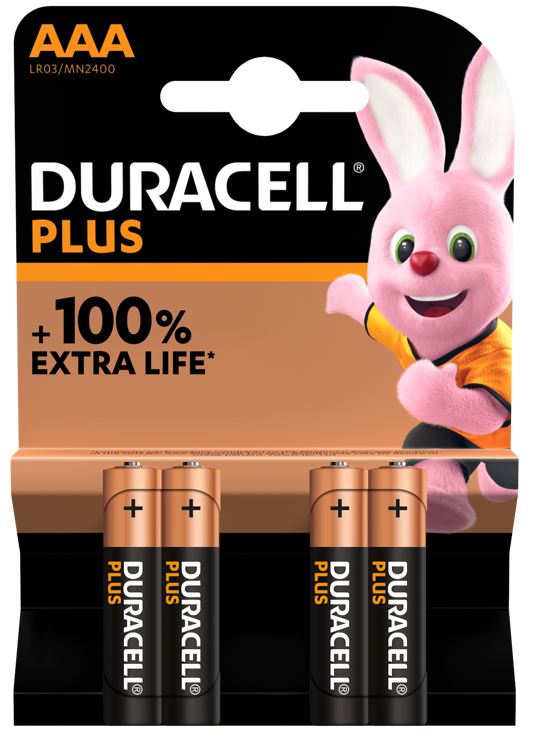 Duracell Plus AAA 4 Pack - Box of 10 