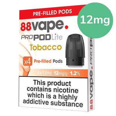88VAPE ProPod Lite Tobacco 12mg/2ml 4 pack
