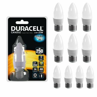 Duracell E27 Frosted Candle, Non Dim, 25w Equiv