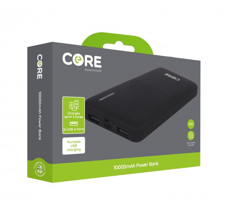 Core Power Bank 10,000mAh Black