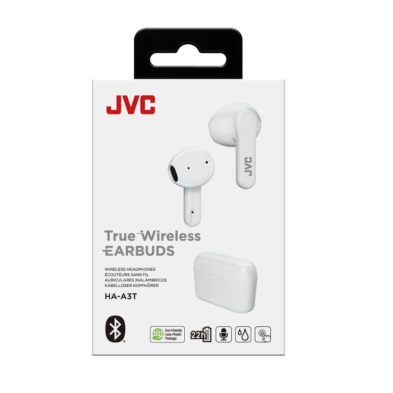 JVC HA-A3T True Wireless Bluetooth Earpods, White