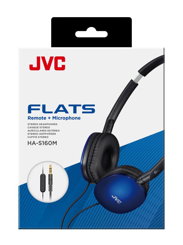  Blue HA-S160M-A-U - JVC On Ear Wired Headband with Mic and Remote