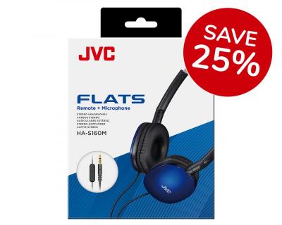  Blue HA-S160M-A-U - JVC On Ear Wired Headband with Mic and Remote