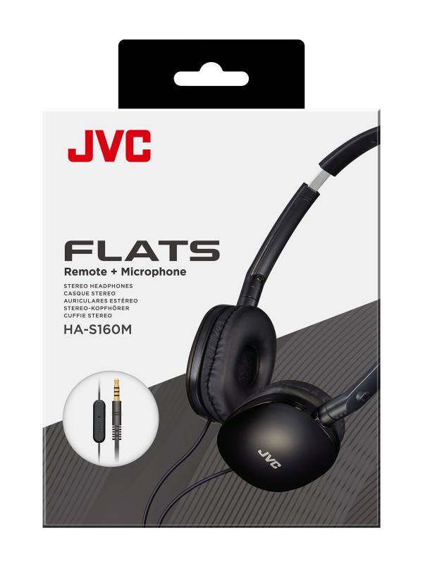 HA-S160M-B- U Black - JVC On Ear Wired Headband with Mic and Remote