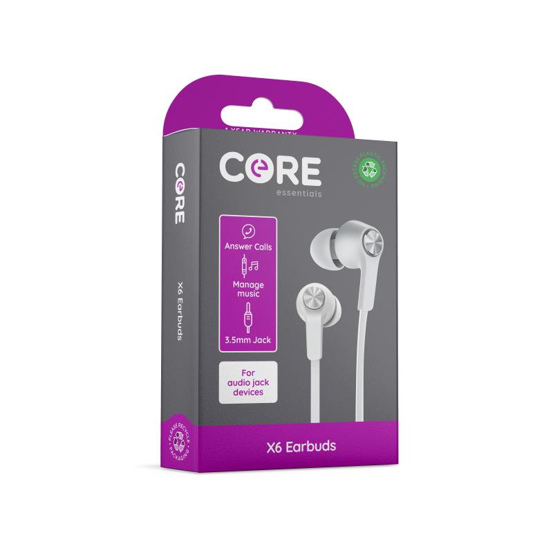 Core X6 Earphones White