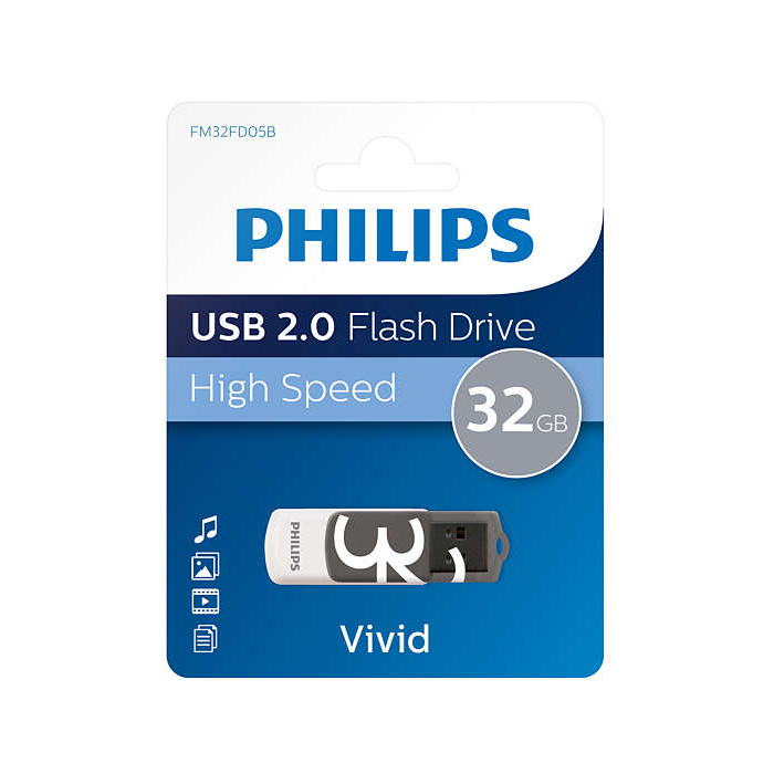 Philips USB 2.0 32GB Vivid Edition Grey