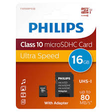 Philips Class 10 Micro SDHC with Adaptor 16GB