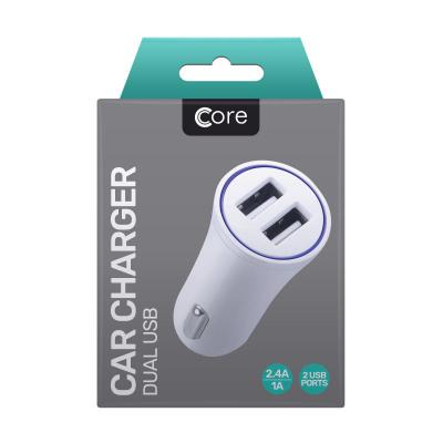 Core Car Charger Dual USB white